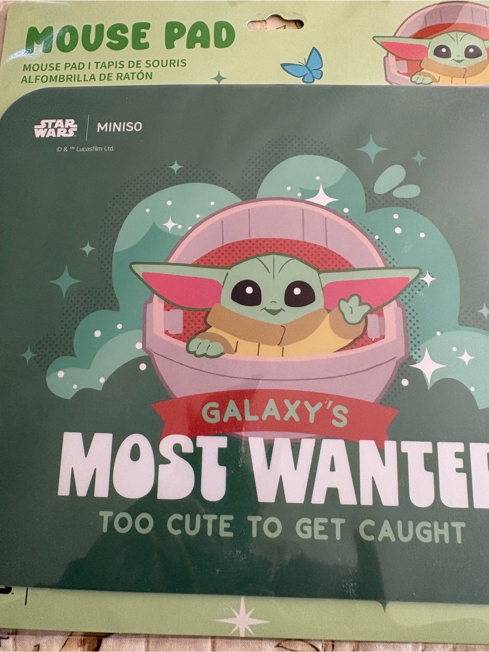 Star Wars Baby Yoda (Grogu) Green Mouse Pad - with Pen! Cute Kids Toy Accessory